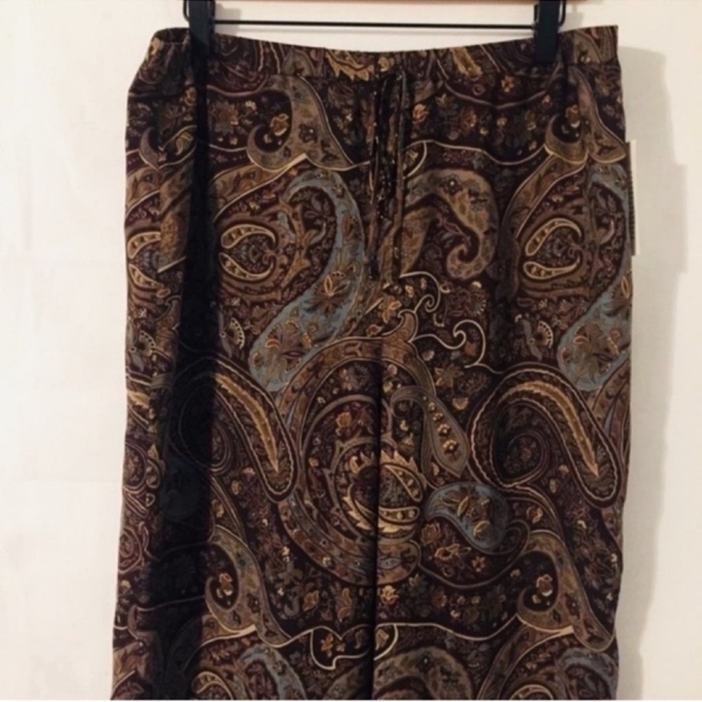 Vintage | Pants | Silk Paisley Drawstring Pants - Picture 9 of 10